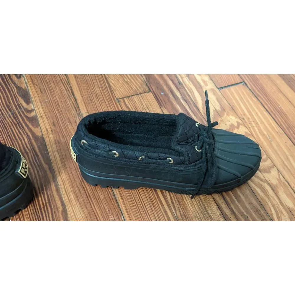 Sperry Top-Sider Black Rubber Low Duck Boots Shoes STS95272 Waterproof 6.5